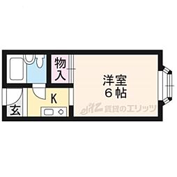 マンションなかむら 2階ワンルームの間取り