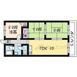 JR山陰本線 太秦駅 徒歩10分の賃貸マンション 4階3LDKの間取り