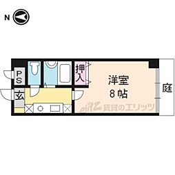 レジデンスじゅらく 1階1Kの間取り