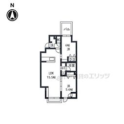 大徳寺サウスゲートヒルズ 2LDKの間取図画像