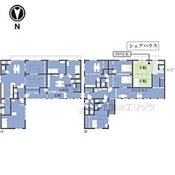 JR山陰本線 円町駅 バス6分 等持院南町下車 徒歩3分の賃貸アパート 2階2Kの間取り