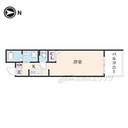 京都地下鉄東西線 二条城前駅 徒歩7分の賃貸マンション 3階ワンルームの間取り