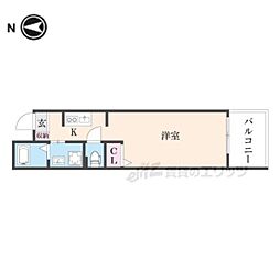 仮）中京区橋東詰町マンション 5階ワンルームの間取り