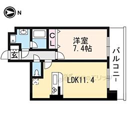 ＫＤＸレジデンス西大路 6階1LDKの間取り