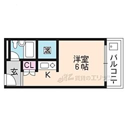 京都市営烏丸線 今出川駅 徒歩15分の賃貸マンション 8階1Kの間取り