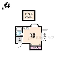 ＡＴＴＩＣ赤阪 1階ワンルームの間取り