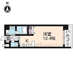 花 4階1Kの間取り