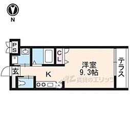 JR山陰本線 二条駅 徒歩4分の賃貸マンション 3階1Kの間取り