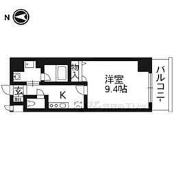 アスヴェル京都二条駅前II 7階1Kの間取り