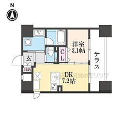 STANDZ京都二条 101 1階1DKの間取り