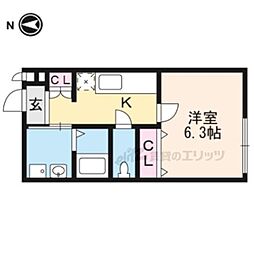 京福電気鉄道嵐山本線 西大路三条駅 徒歩4分の賃貸マンション 3階1Kの間取り