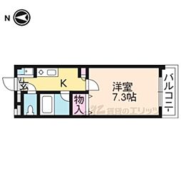 メイプル等持院 1Kの間取図画像