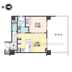 リーガル京都御所西V 1LDKの間取図画像