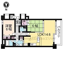 エスリード四条室町 2LDKの間取図画像