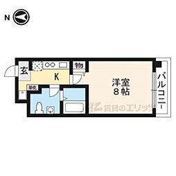 グランドパレス西院西館 1Kの間取図画像