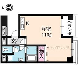 京都友禅文化会館 1Kの間取図画像