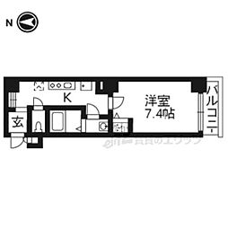 グリシーヌ京都西院 1Kの間取図画像