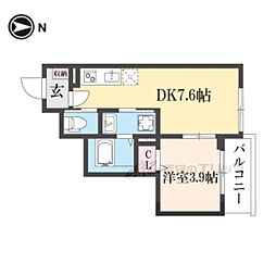 アビタシオン嵯峨嵐山 1DKの間取図画像