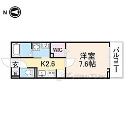 フランあおい 1Kの間取図画像