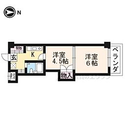 アビタ・上賀茂 2Kの間取図画像