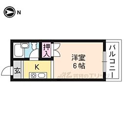 吉田マンション 1Kの間取図画像
