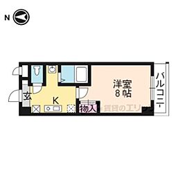 ドルス北山 1Kの間取図画像