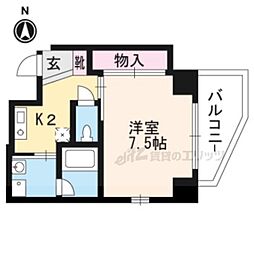 シェリオン 1Kの間取図画像