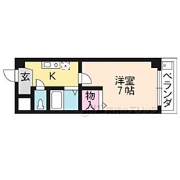 サンハイツ伯楽サンオートビル 1Kの間取図画像