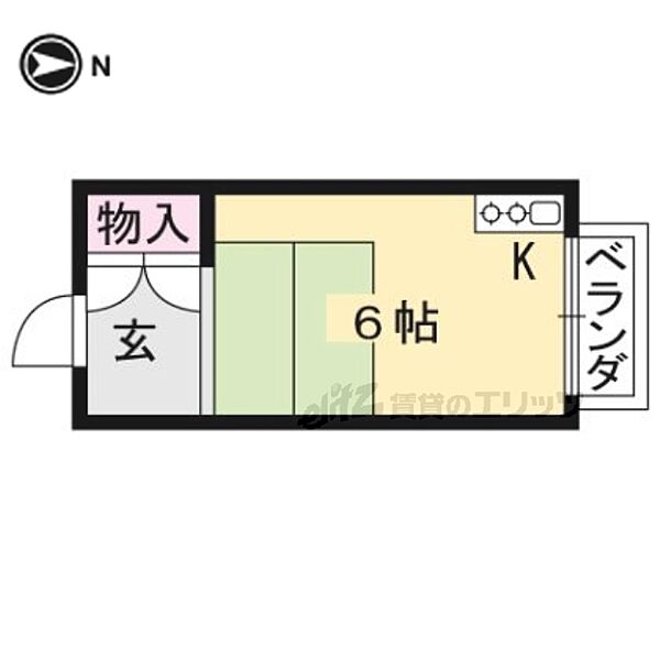 洛水コーポ南棟 210｜京都府京都市左京区田中高原町(賃貸マンション1R・2階・11.00㎡)の写真 その2