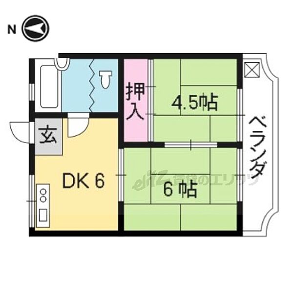 ルネ白川 302｜京都府京都市左京区一乗寺築田町(賃貸マンション2DK・3階・33.00㎡)の写真 その2