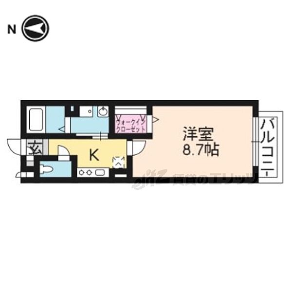 グランドール 105｜京都府京都市北区上賀茂畔勝町(賃貸アパート1K・1階・29.44㎡)の写真 その2