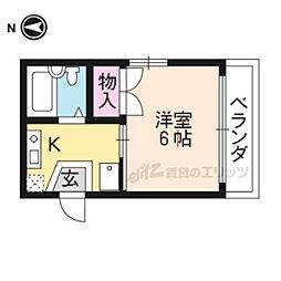 Ｐｌａｉｓｉｒ北山 1階1Kの間取り