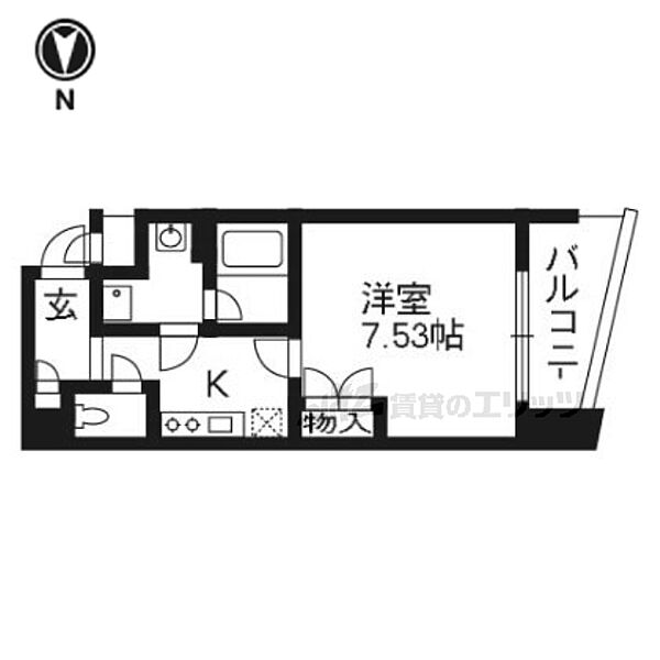 京都府京都市上京区上御霊前町上御霊前通烏丸東入(賃貸マンション1K・2階・27.72㎡)の写真 その2