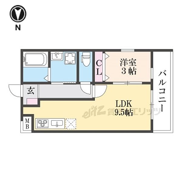 仮）Ｒｅｃｕｅｒｄｅ宝ヶ池 301｜京都府京都市左京区山端大塚町(賃貸アパート1LDK・3階・33.23㎡)の写真 その2