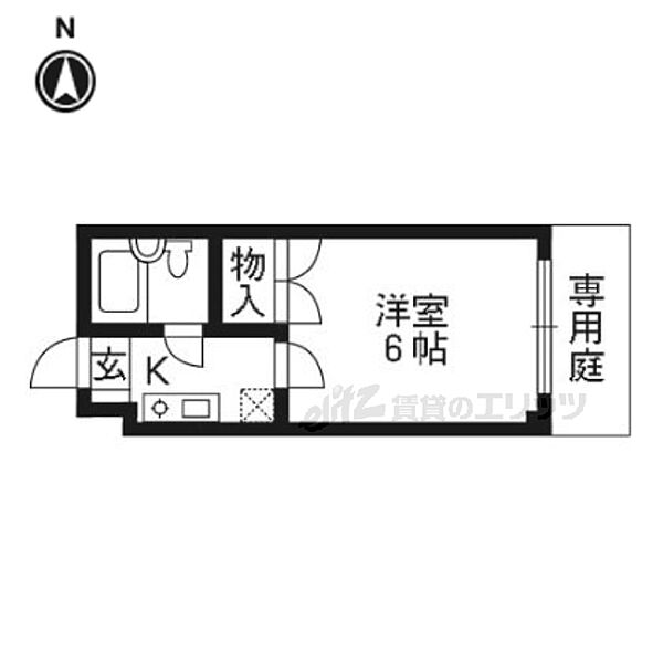 グリーンハウス 105｜京都府京都市北区紫竹下緑町(賃貸マンション1K・1階・16.68㎡)の写真 その2