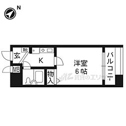 阪急京都本線 京都河原町駅 徒歩3分の賃貸マンション 9階1Kの間取り