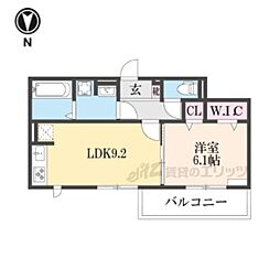 京都市営烏丸線 北大路駅 バス12分 紫野泉堂町下車 徒歩3分の賃貸アパート 3階1LDKの間取り