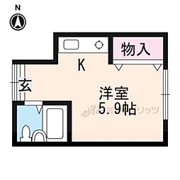 京都市営烏丸線 鞍馬口駅 徒歩5分の賃貸アパート 1階ワンルームの間取り