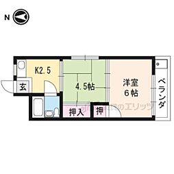 イナイ第一コーポ 2階2Kの間取り