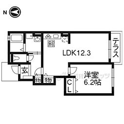 マサール哲学の道 1階1LDKの間取り
