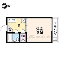 コーポ古波蔵 2階1Kの間取り