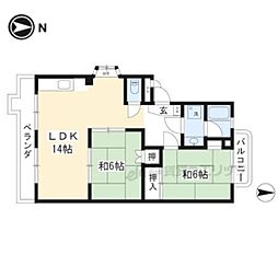 シャルム80 3階2LDKの間取り