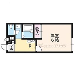 レオパレス宝ヶ池 1Kの間取図画像