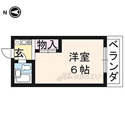 京阪本線 出町柳駅 徒歩4分の賃貸マンション 3階1Kの間取り
