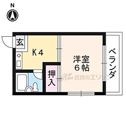 コーポフタバ 3階1Kの間取り