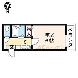 京都市営烏丸線 北大路駅 バス9分 建勲神社前下車 徒歩5分の賃貸アパート 1階1Kの間取り