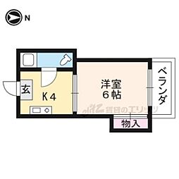 銀閣寺ハウス 3階1Kの間取り