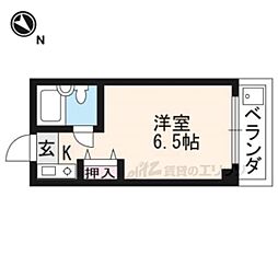 叡山電鉄叡山本線 一乗寺駅 徒歩8分の賃貸マンション 3階1Kの間取り