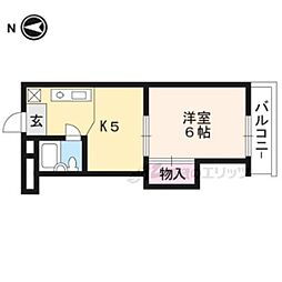 京都地下鉄東西線 二条駅 バス11分 千本上立売下車 徒歩5分の賃貸マンション 2階1DKの間取り