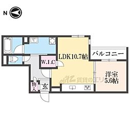 京都地下鉄東西線 東山駅 徒歩4分の賃貸マンション 3階1LDKの間取り